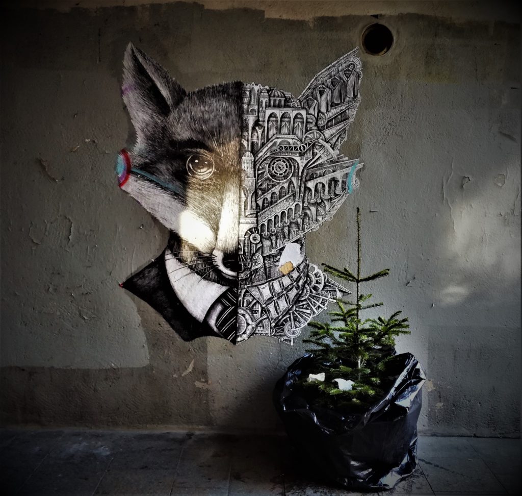 Graffiti en forme de loup
