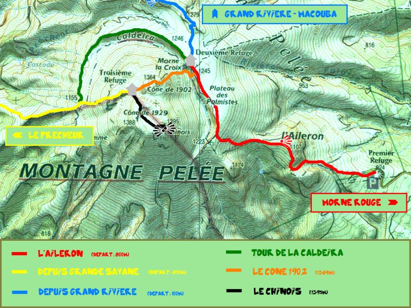 Circuits de randonnée de la montagne Pelée