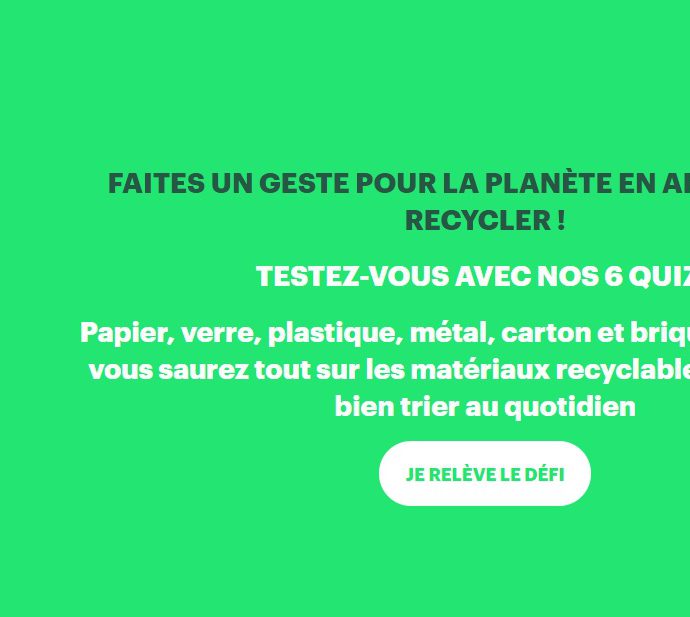 Des quiz pour apprendre à recycler et faire un geste pour la planète